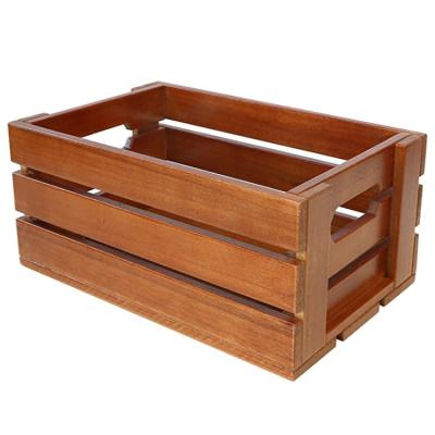 China Environmental Friendly Wholesale Decorative Farmhouse Wooden Crates Small Storage Wooden Box For Fruit for sale