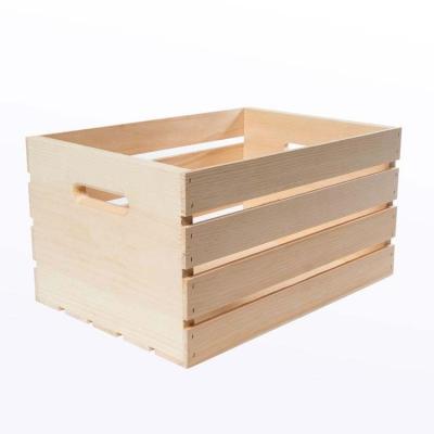 China Wholesale Handmade Rustic Wooden Storage Farmhouse Vintage Fruit Vegetable Crate Environmental Friendly Decor For Sale for sale