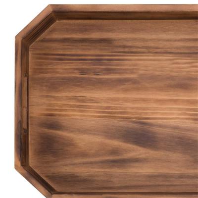 China Multifunctional Rustic Wooden Table Tops Eco - Friendly Decoration Brown Trays For Coffee Table for sale