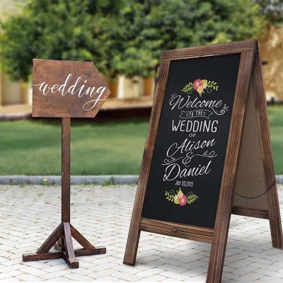 China Restaurant Creative Wooden Tripod Message Blackboard Desktop Mini Menu Children's Graffiti Painting for sale