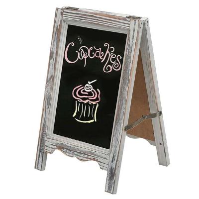 China Restaurant Wood Frame Menu Board Fluorescence Wooden Board Holder Led Blackboard for sale