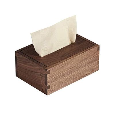 China Modern Simple Multi-Function Paper Towel Dispenser Storage Wooden Tissue Box Lid Tissue for sale