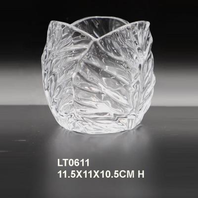 China Home Decoration Hand Pressed Color Glass Sconce Tea Light Holder Clear Or As Request for sale