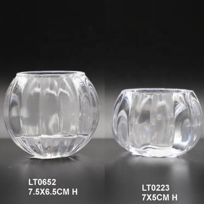 China Home Decoration Hand Pressed Color Glass Sconce Tea Light Holder Clear Or As Request for sale