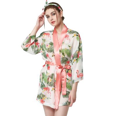 China QUICK DRY the latest fashion comfortable loose silk nightgown satin silk sleep robe for women for sale