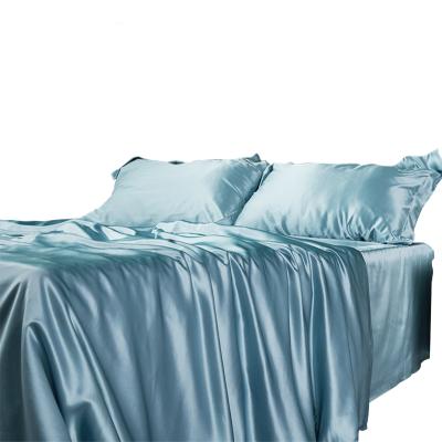 China Wholesale Custom Soft Single Comforter Cover Luxury Bedspread With Zipper 100% Silk Fitted Sheet for sale