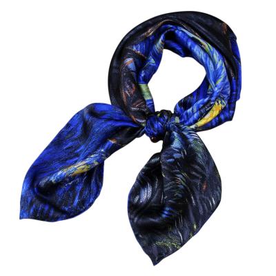 China New Design Square Pattern 100% Silk Scarf Women's Silk Square Scarves Luxury Women Scawl for sale