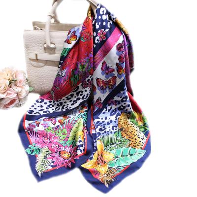 China Square Newly Manufactured Printing High Quality Silk Scarves 110*110cm Digital Silk Scarf For Women for sale