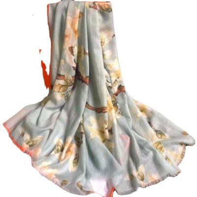 China Wholesale 100% Wool Scarves High Grade Printed Cheap Long Scarf for sale