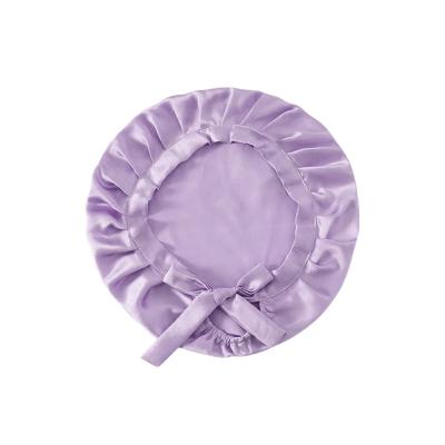 China European and American style luxury silk bonnet with custom logo satin bonnets and satin hair wraps for curly hair for sale