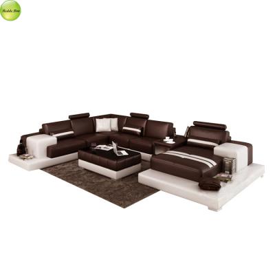 China Leather sofa 1245, genuine leather U-shaped sectional sofa (height) semi circle adjustable from Hangzhou factory for sale