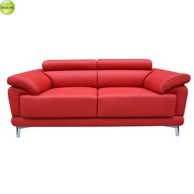 China Storage Furniture Family Room European Style Loveseat Leather Sofa With Metal Legs for sale