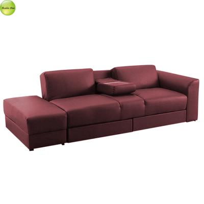 China (Other) adjustable synthetic leather sofa bed with footstool, cheap 1 seater sofa bed, two in one bed and sofa for sale