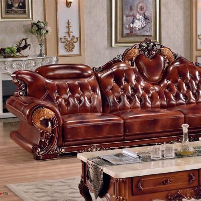 China (Other) Sofa Luxury Design Leather European solid wood adjustable high quality antique sofa for living room for sale