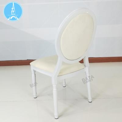 China Modern White PU Leather Commercial Aluminum Banquet Chair For Hotel Restaurant for sale