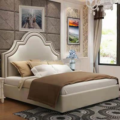 China Metal bedroom double bed designer furniture the latest luxury king size modern gold frame furniture set leather luxury beds for sale