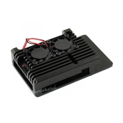 China For raspberry pi 4 aluminum alloy case for raspberry pi 4, dual fans for sale