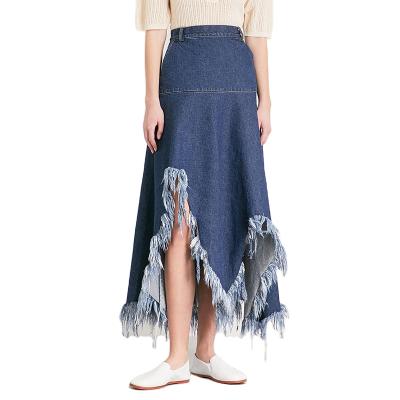 China Breathable Ladies Long Jeans Skirt Fashionable Dress for sale