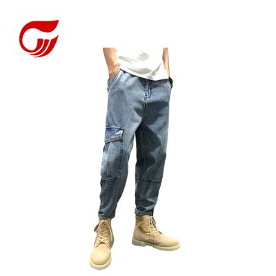 China Custom Popular Logo Mens Jeans Breathable Jogger Jeans Pants Straight For Men for sale