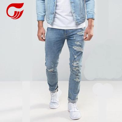 China Fashion Breathable Custom Wholesale Denim Light Blue Jeans For Men for sale