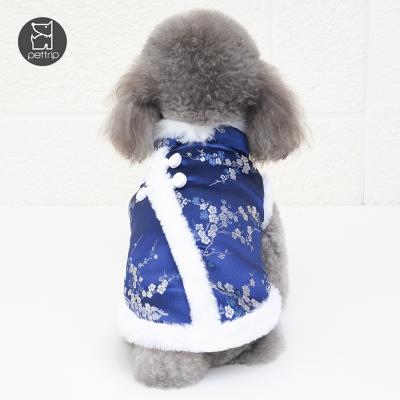 China Chinese Stocked Pet Clothes New Year Small Dog Clothes Fall And Winter Pet Apparel And Accessories for sale