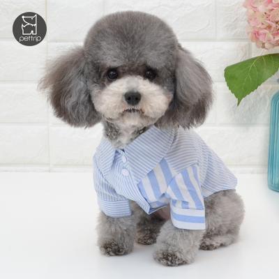 China Small Pet Clothes Spring and Summer Dog Clothes Stocked Striped Pet Clothes and Accessories Dog Shirts for sale