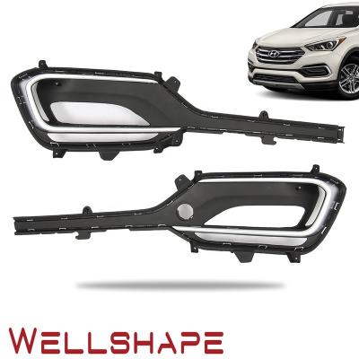 China Fit Hyundai Santa Fe Sport 17' - 18' Fog Lamp Cover Bezel With Chrome Trim Kit Fit Hyundai Santa Fe Sport 17' - 18' for sale