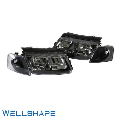 China PC+PMMA+ABS Head Lamphead Light Fit For VW Passat B5 97 Corner Lamp 00 Black for sale