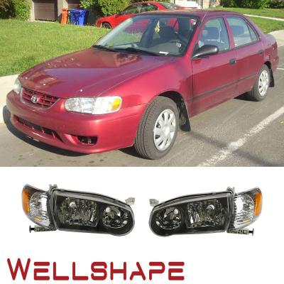 China Fit For 01-02 Toyota Corolla Head Light Head Lamp W/corner Lamp Set Black WS-14027-BK for sale