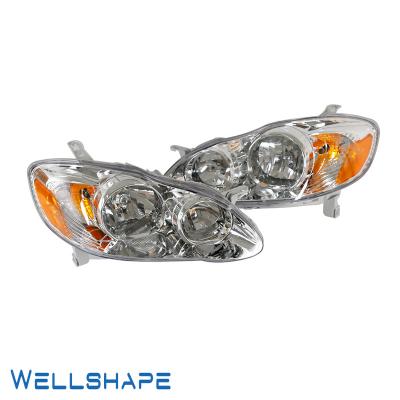 China Fit for 03-08 TOYOTA COROLLA REPLACEMENT CHROME HEADLIGHT HEADLIGHT LAMP SET WS-14028-C for sale