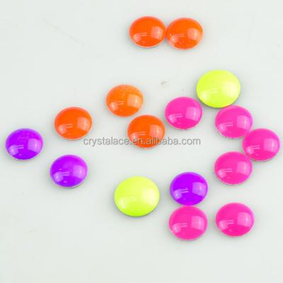 China Concave Neon Hot Fix Dome Studs , Hot Fix Half Round Studs Fluorescent Hotfix for sale