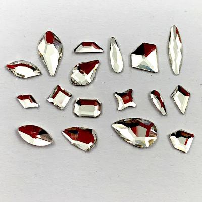 China Flatback 17 Shapes +7 Round Sizes Flat Back 3D Clear Crystal Hotfix Rhinestones Non For Nail Art for sale