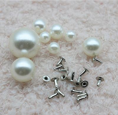 China Nickel Free Manul-Apply ABS Material Easy Use 6mm Ivory Beads Rivet for sale