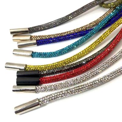 China 135-140cm bling rhinestone rhinestone crystal cords for hoodies and pants for sale