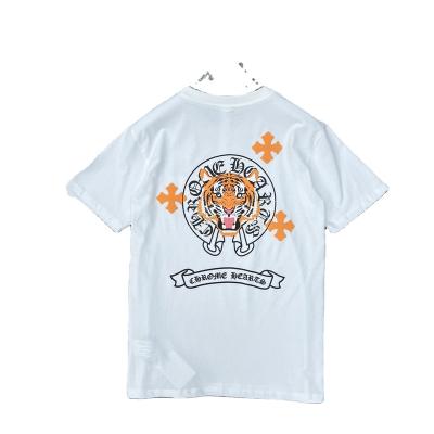 China OEM Logo Chrome Hearys Boys Girls QUICK DRY Custom Summer With Short Sleeves Around Collar Bear Sanskrit Horseshoe Crooss Tees for sale