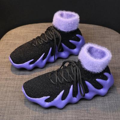 China Fashion trend octopus knit coconut shoes women's casual drop student socks new thick and shear running shoes for sale