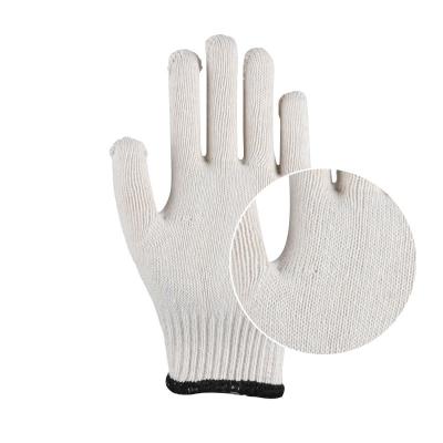 China Highcheap Anti-slip Work Protection Safety Durable Work Cotton 500g White Knitted Gardening Gloves for sale