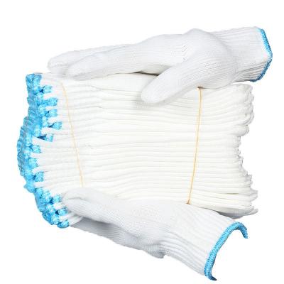 China Anti-slip Promotional High Quality Natural White Cotton Knitted Safety Working Glove 600g for sale