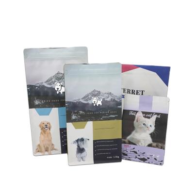 China Eco Friendly Recyclable Custom Flat Bottom Poly Pouch Plastic Pet Food Bags Cat Litter Bags Packaging Mylar Bag With Zipper for sale