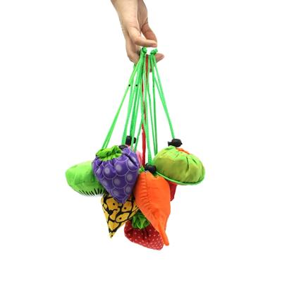 China Custom Folding Strawberry Shopping Bag Foldable Reusable Eco Bag Grocery Bag With Handle for sale