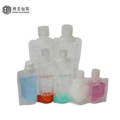 China BIODEGRADABLE Clear Custom Printing Stand Up Reusable Baby Food Pouch Liquid Zipper Bags Spout Packaging With Spout for sale