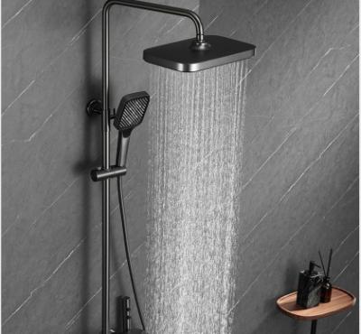 China Without Slide Bar Luxury Rain Mixer Shower Set Rainfall Shower Head With Hand Held Contemporary Square for sale