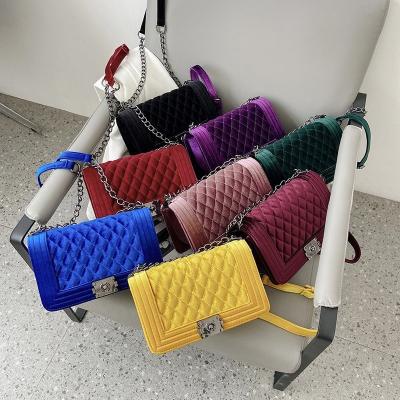 China High Quality Velvet Bag Autumn Winter Quilted Flap Warm Popular Cross - Women's Body Clips Fashion Chain Thick Velvet Shoulder Armpit Handbag for sale