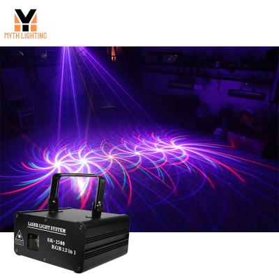 China 12 stage 1 stage effect lighting 1500mw RGB animation dmx laser light for DJ disco party club bar for sale