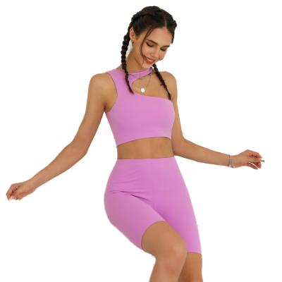 China 2022 new sexy sports bra breathable shockproof butt-lifting five-point pants running yoga fitness suit for sale