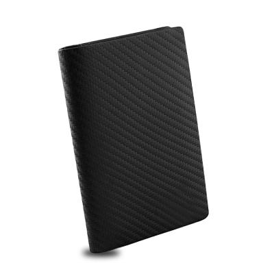 China RFID Anti-theft Men's Bifold Purse Kevlar Fiber Carbon Fiber Leather Card Male Slim Wallet for sale