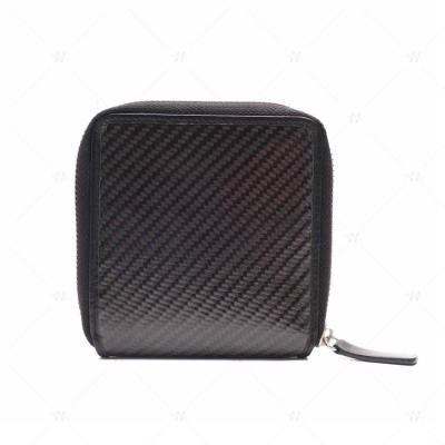 China High Quality Durable Carbon Fiber Card Holder RFID Leather Slim Wallet Blocking Men Wallet for sale