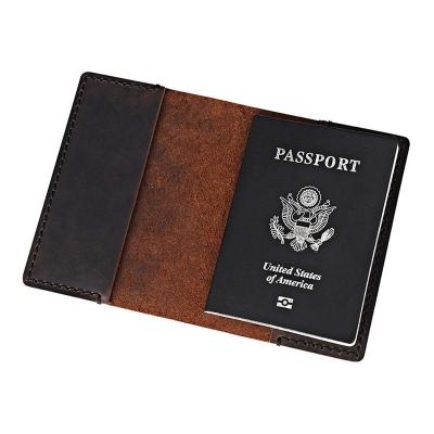 China 2021 Durable RFID Blocking Natural Folding Stand Leather Cover Passport Travel Custom Wallet for sale