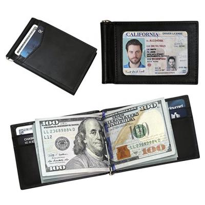 China High Quality Silver Multi Clip GENUINE LEATHER Genuine Leather Wallet for sale