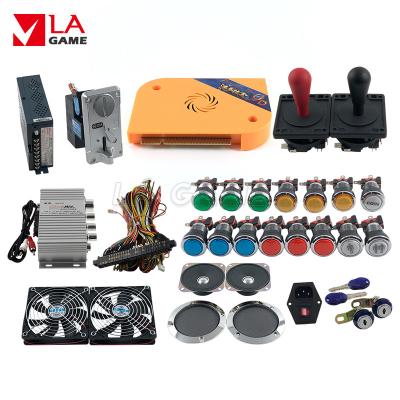 China pandora's box 9d 2222 in 1 chrome plated mini arcade cabinet kit arcade led buttons kit happ joystick tube CGA 3p 4p game LAS-PD523 for sale